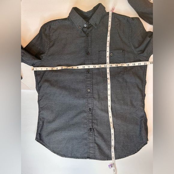 7 For All Mankind Men’s Button Down Shirt Long Sleeve Gray 100%cotton Size M - Picture 9 of 16